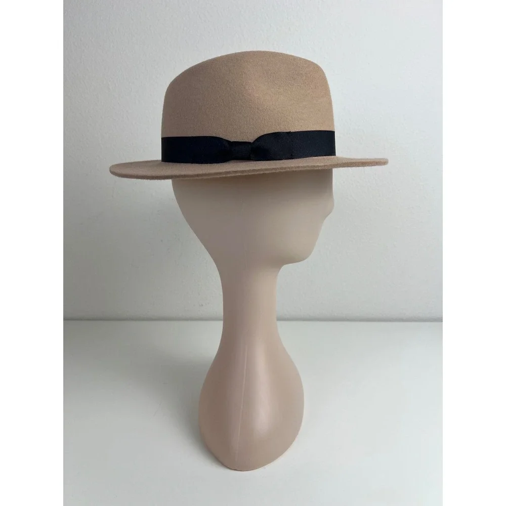 Lack of Color Kids Tan Australian Wool Fedora Hat One Size Wide Brim Unisex